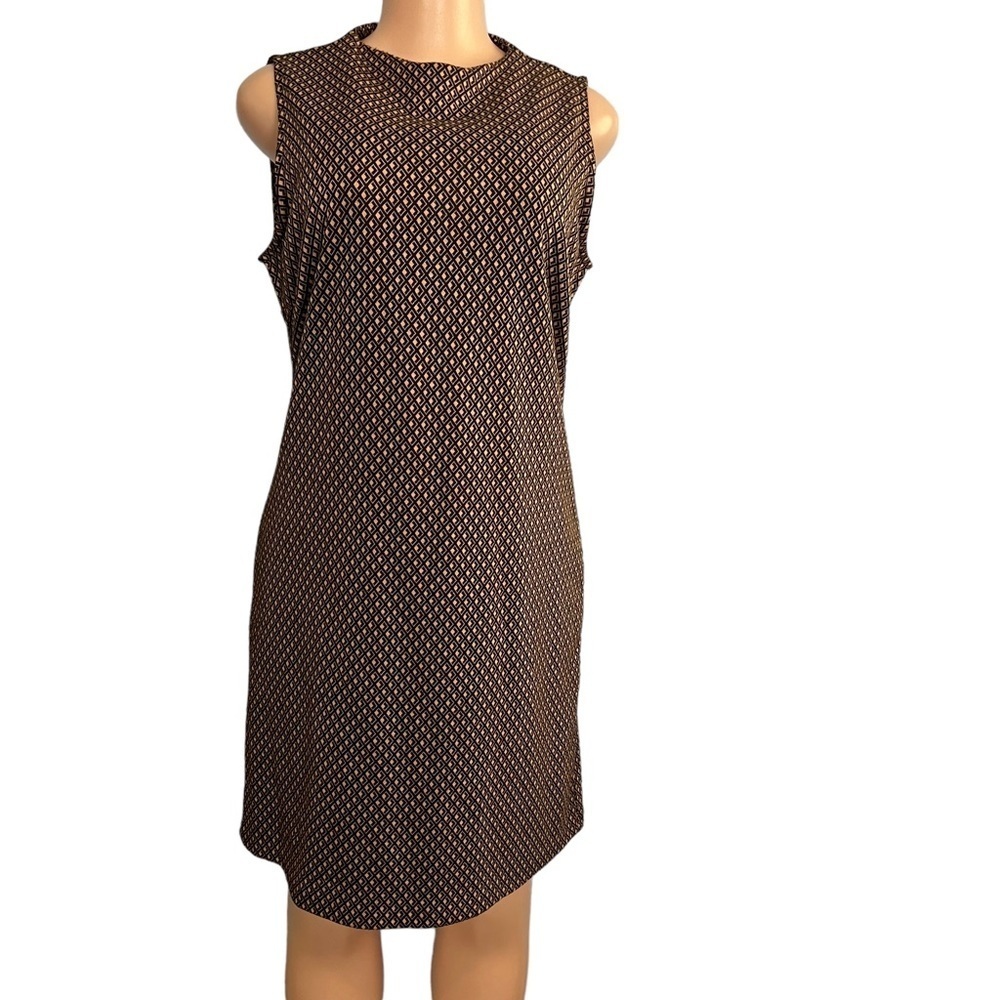 Chico’s Brown and Black Geometric Sheath Dress